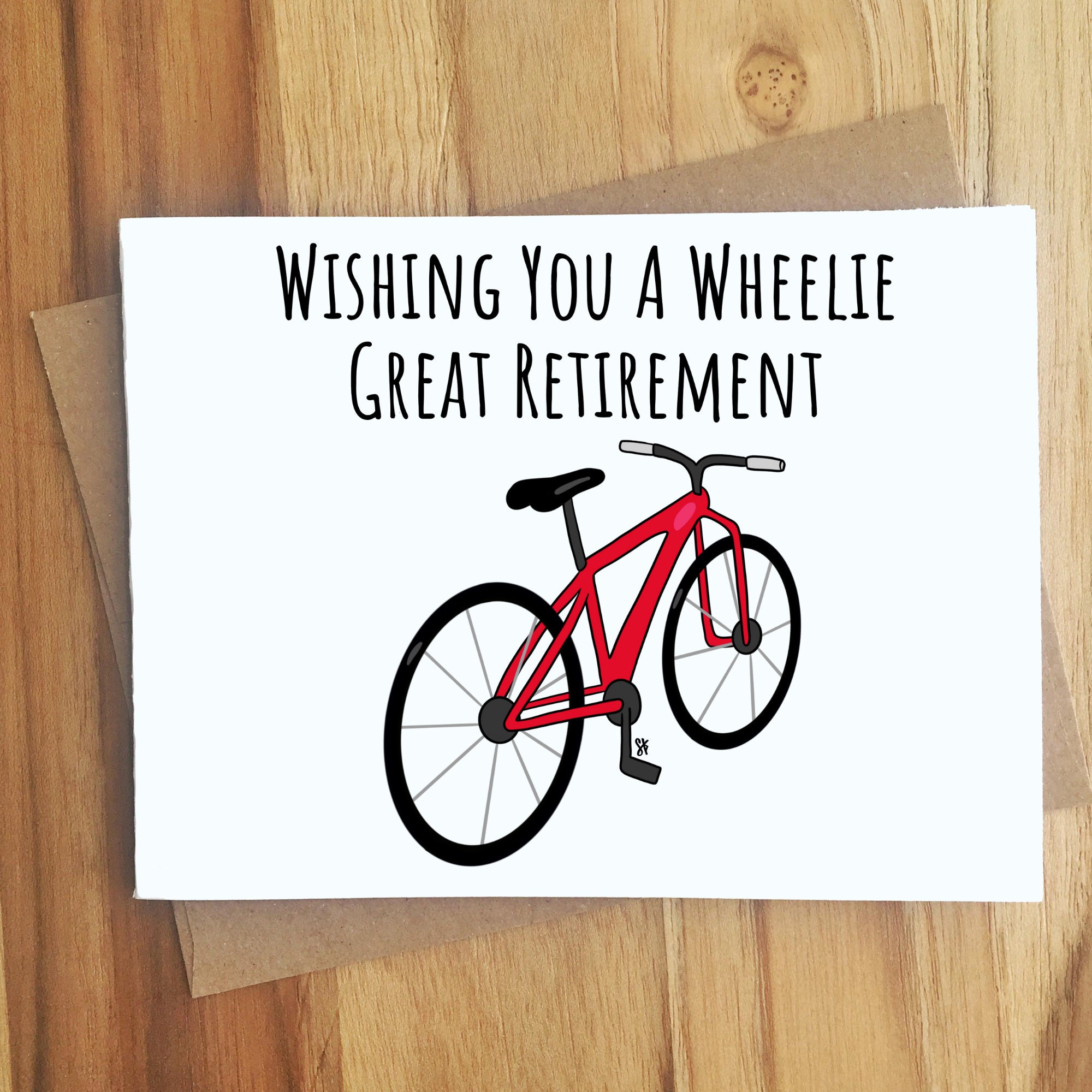 Wishing You A Wheelie Great Retirement Bike Pun Greeting Card