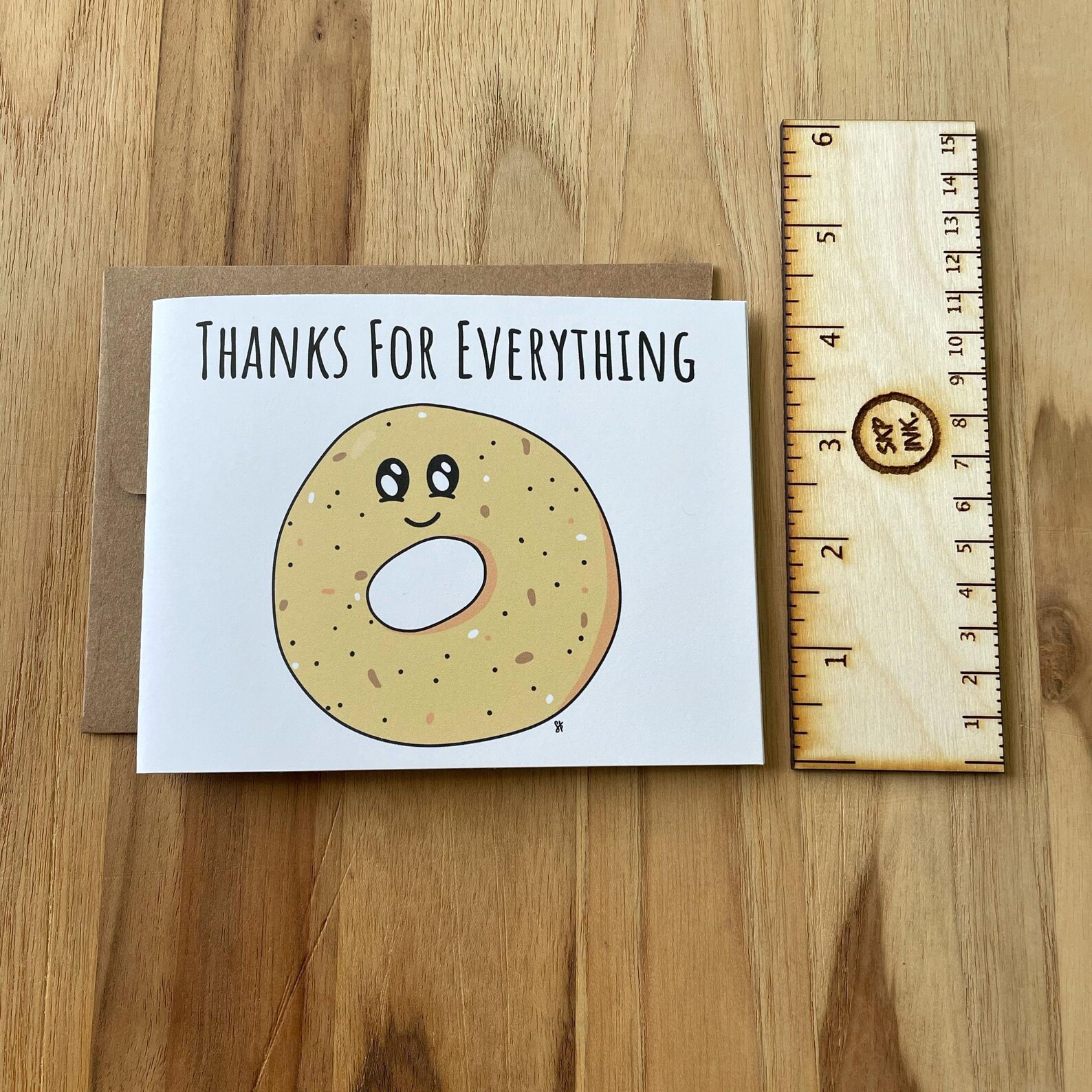 Thanks for Everything Bagel Pun Greeting Card / Thank You Note Etsy