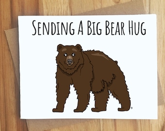 Sending A Big Bear Hug / Greeting Card / Thinking of You / Well Wishes