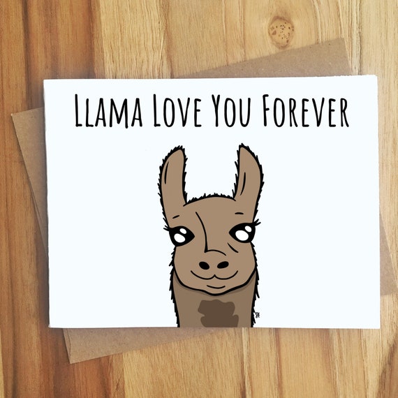 Love you a Llama Card - Love & Anniversary Greeting Card Love you a Llama Card - Love & Anniversary Greeting Card