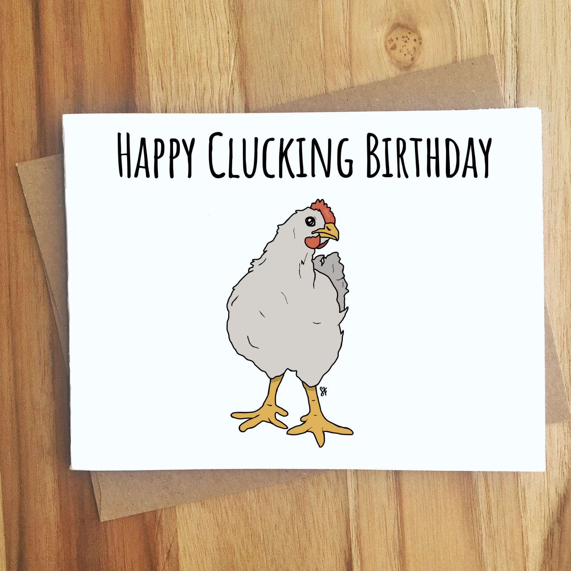 Happy Clucking Birthday Chicken Pun Greeting Card Cadeau Etsy France