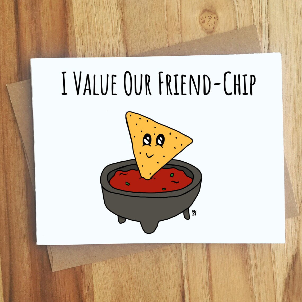 I Value Our Friend-chip Chips and Salsa Pun Greeting Card / | Etsy