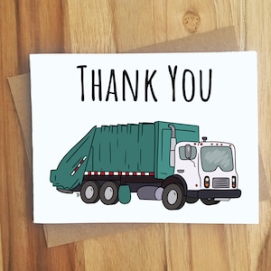 Thank You Sanitation Worker Greeting Card / Thank You Note Letter / Thanks / Appreciation / Thankful / Handmade Gift / Garbage Trash Rubbish