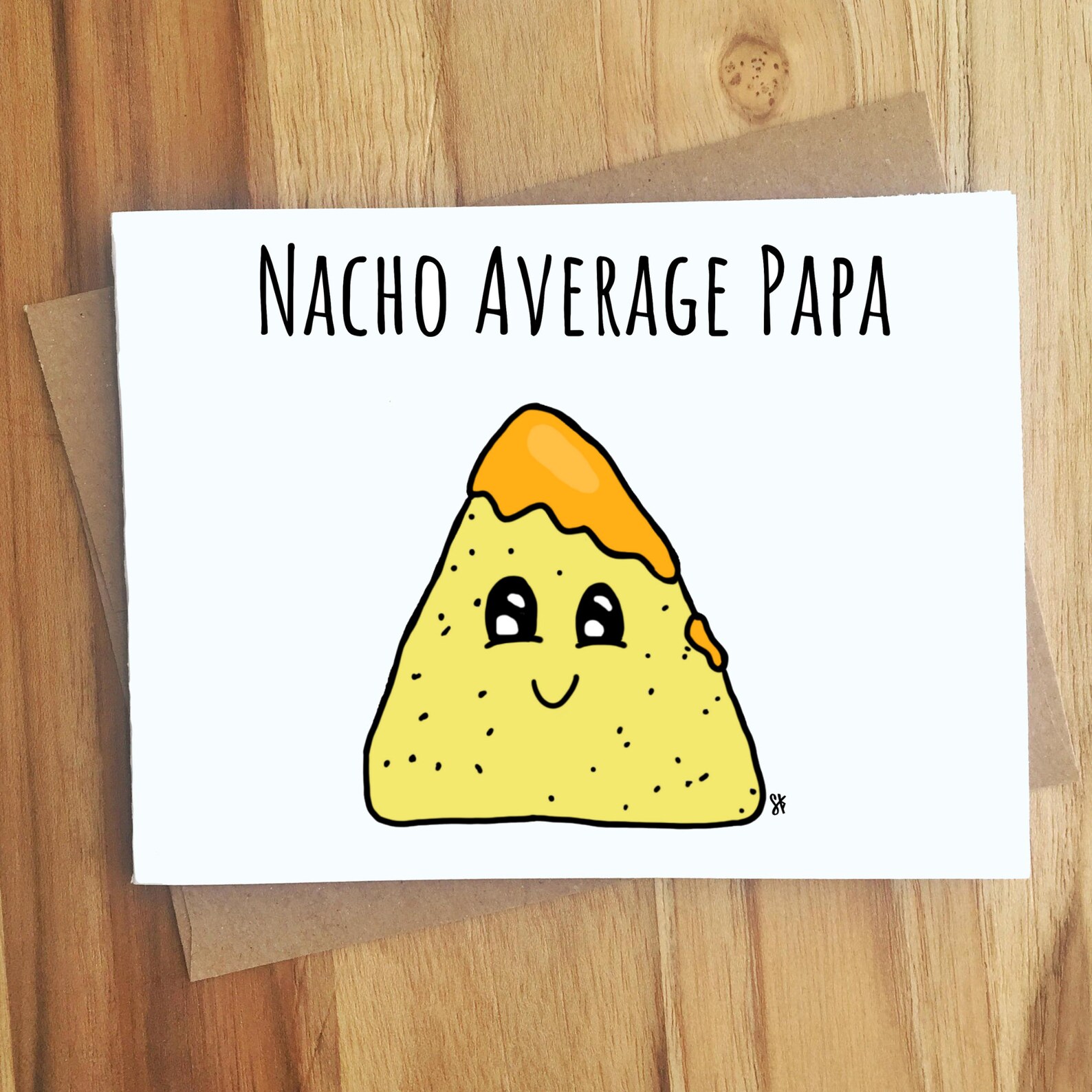 Nacho Average Papa Nacho Chip Pun Card / Handmade Greeting Etsy