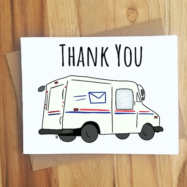 Thank You Mail Carrier Greeting Card / USPS Postal Worker Appreciation / Christmas Gift