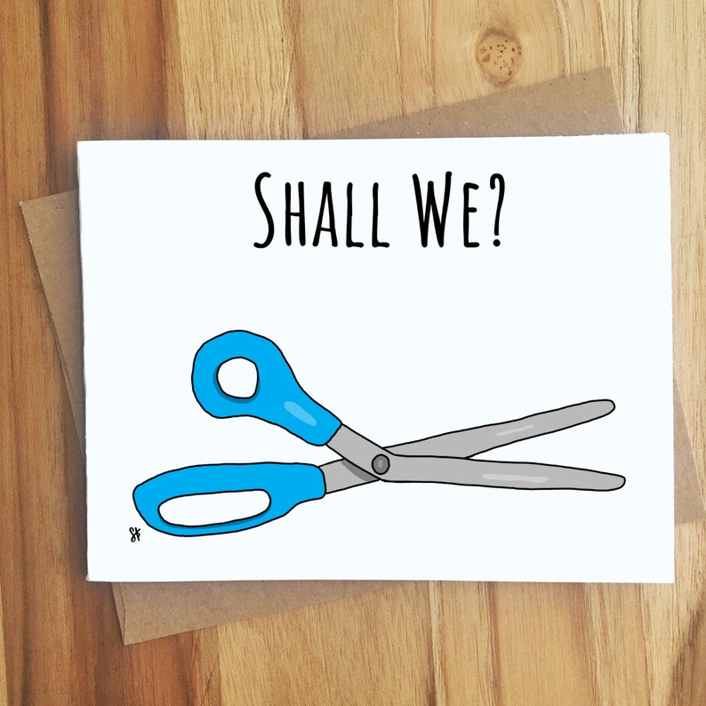 Shall We Scissor Pun Greeting Card / Innuendo Dirty Play on Etsy