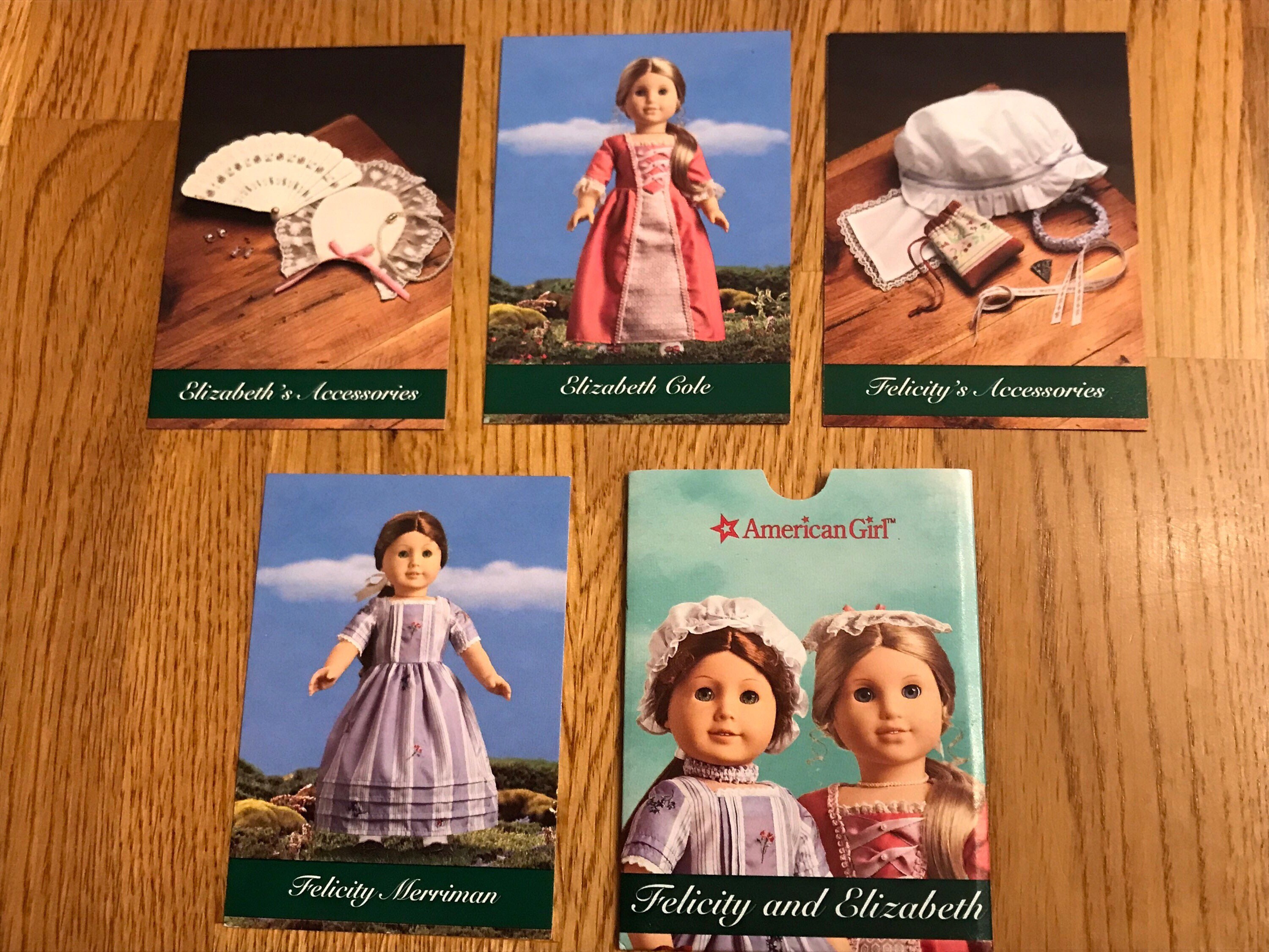 American Girl Felicity and Elizabeth Trading Cards for Missing or
