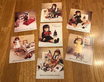 American Girl Pleasant Company Complete Set of Molly McIntire Borderless Brochures ~ Seven 1988-1992 Brochures For Your Molly Collection