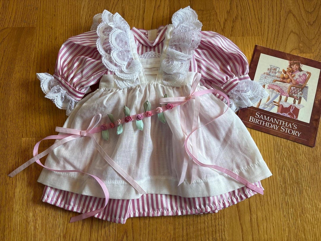American Girl Pleasant Company Samantha's Lacy Pinafore & Rosebud Circlet ~  From an Adult Collection ~ Beautiful Vintage Condition ~ Retired - Etsy