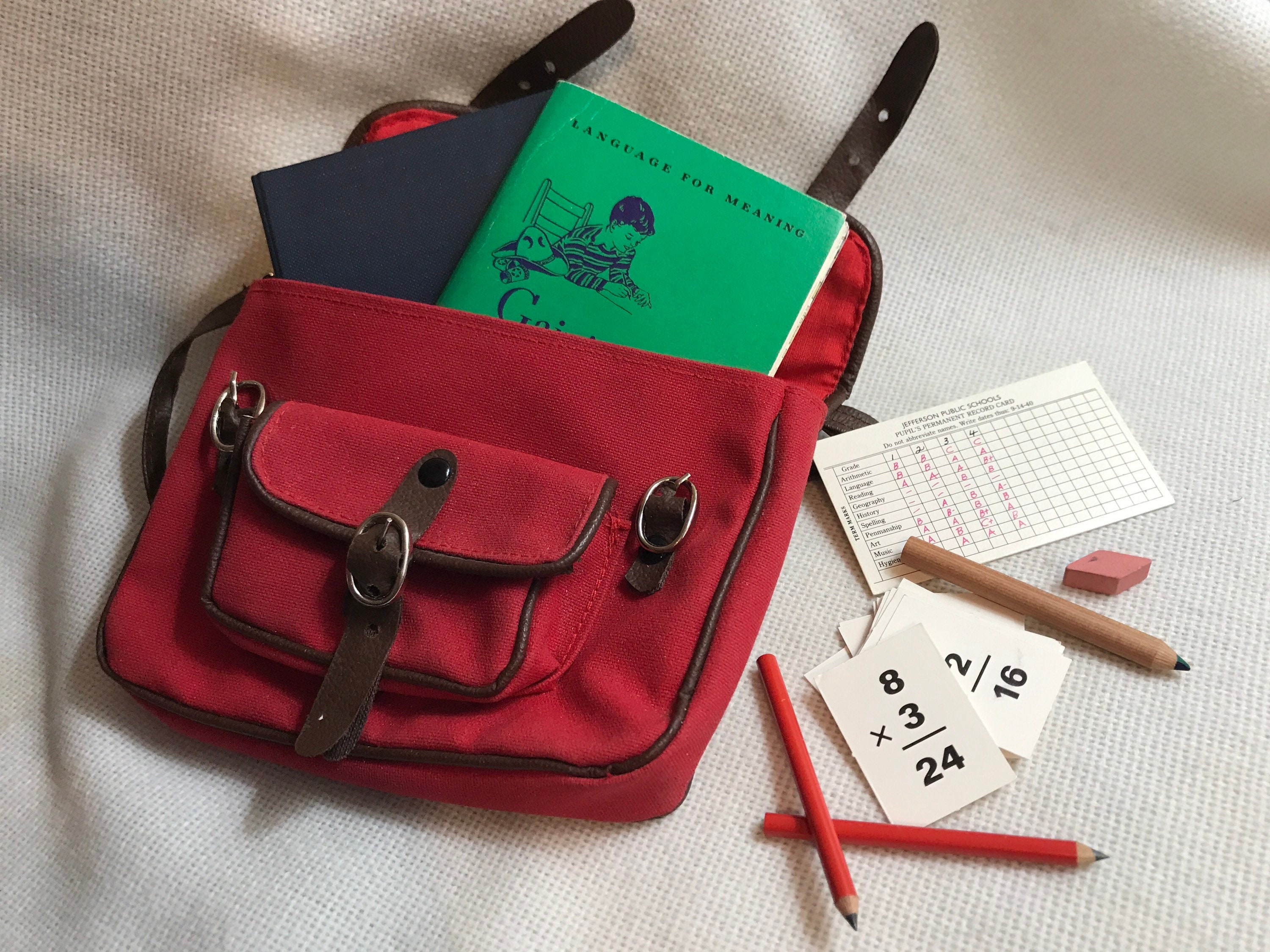 American Girl Pleasant Company Molly s School Bag and Supplies Complete Early Version Set Near Mint Vintage Condition Retired Etsy