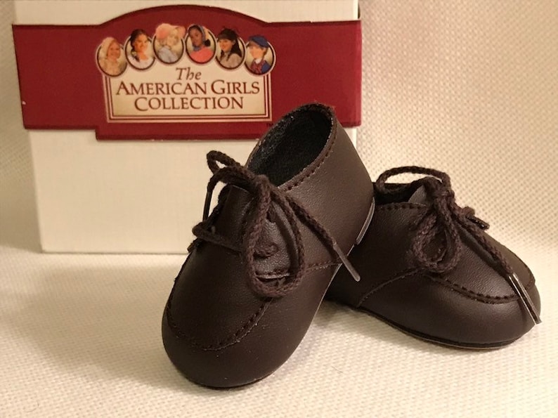 Dark Brown Oxford Shoes made for 18/" American Girl Doll Molly Doll Clothes