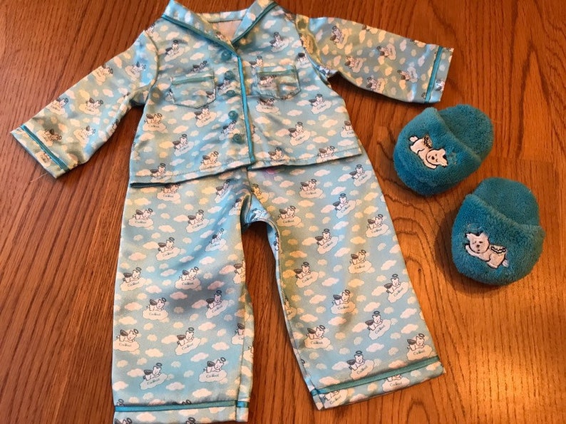 American Girl Molly/'s Floral Pajamas PJs Slippers Set Retired Outfit ONLY NEW