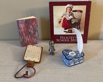 American Girl Pleasant Company Felicity's Reading and Writing Lesson Set ~ From Felicity's First Release ~ Beautiful Vintage ~ Retired