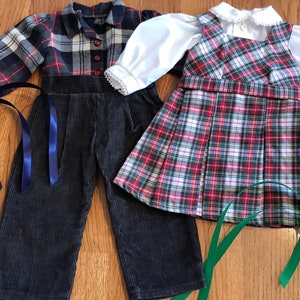 American Girl Pleasant Company Molly's Plaid Jumper and Blouse Plus Molly's After-School Outfit ~ Excellent Vintage Condition ~ Retired