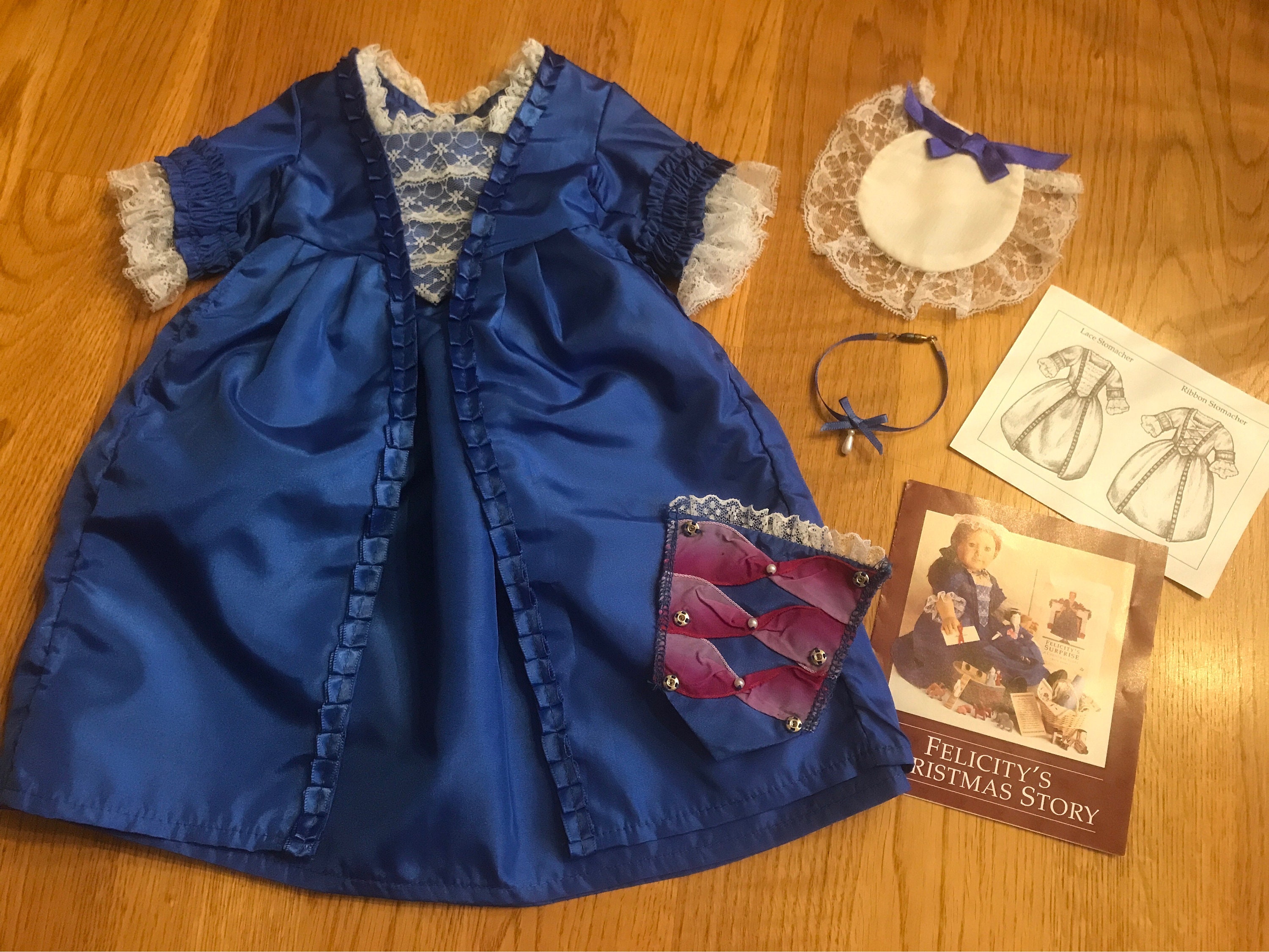 felicity christmas dress American Girl Pleasant Company Felicity's Holiday Outfit ~ Chistmas Gown ~ From Felicity's First Release ~ Excellent Vintage ~ Retired Custom Boutique Historical American Girl