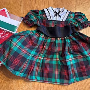 addy's christmas dress NIB American Girl Addy Tartan Plaid Christmas Dress & Green Ribbon NEW Retired