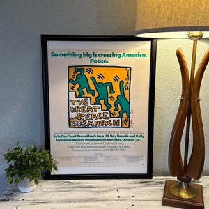 RARE Find!! SIGNED Keith Haring, Vintage, The Great Peace March 1986, Signed and Dated by Keith Haring