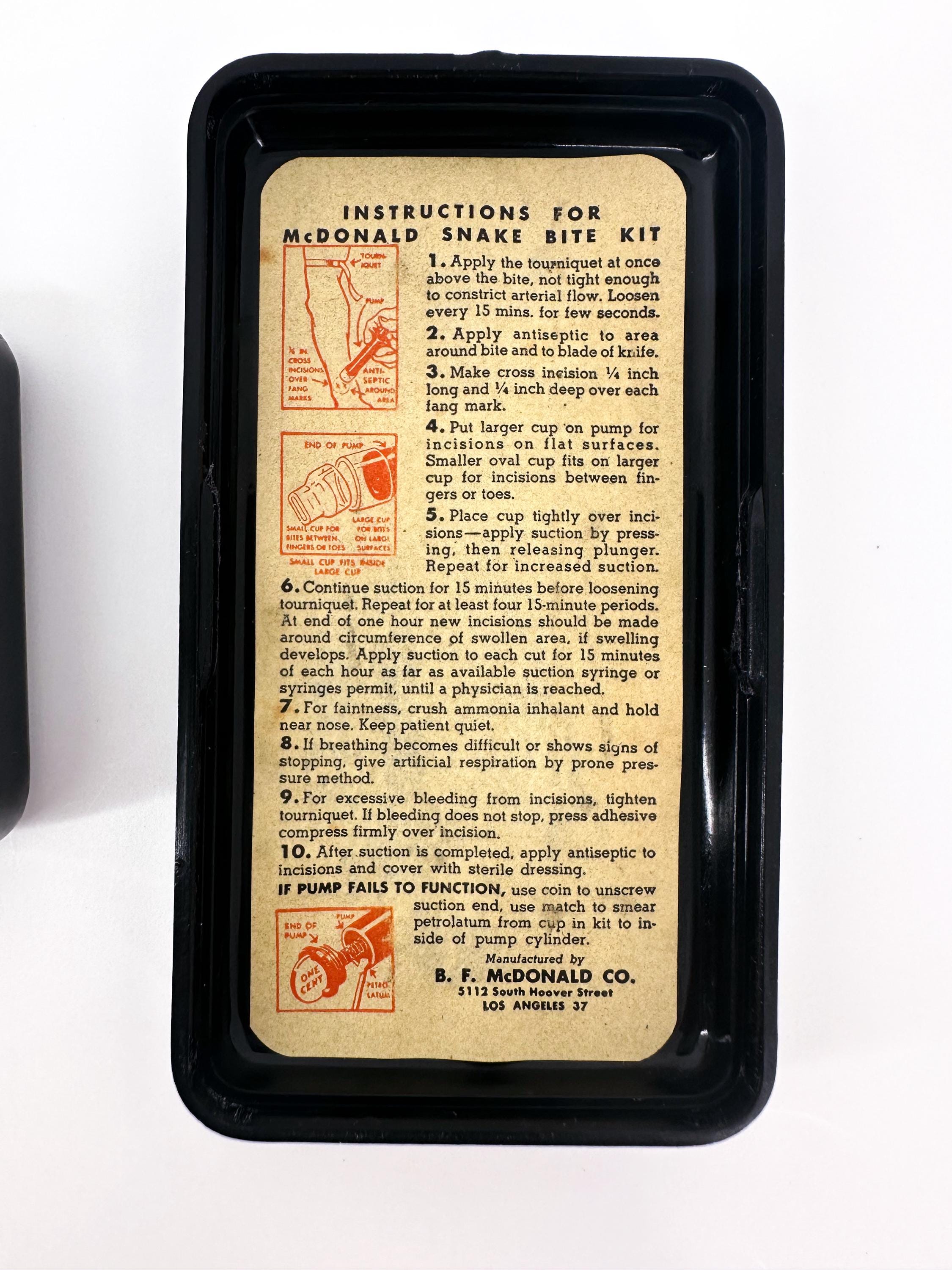 Vintage WWII Mcdonald Snake Bite Kit | Military-era First Aid Kit