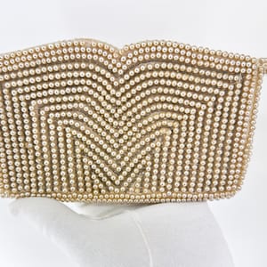 Vintage 1940s-50s Art Deco Clutch Faux Pearls and Beads