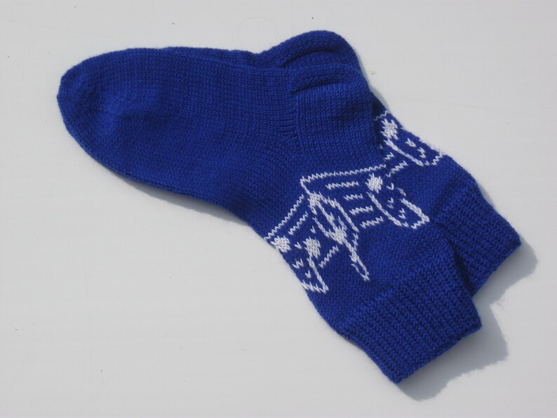 Christmas gift for a musician Knitted blue socks for mens Warm winter socks