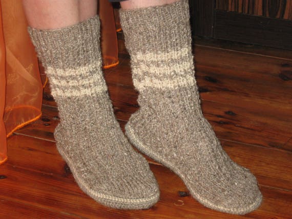 knitted slipper boots mens