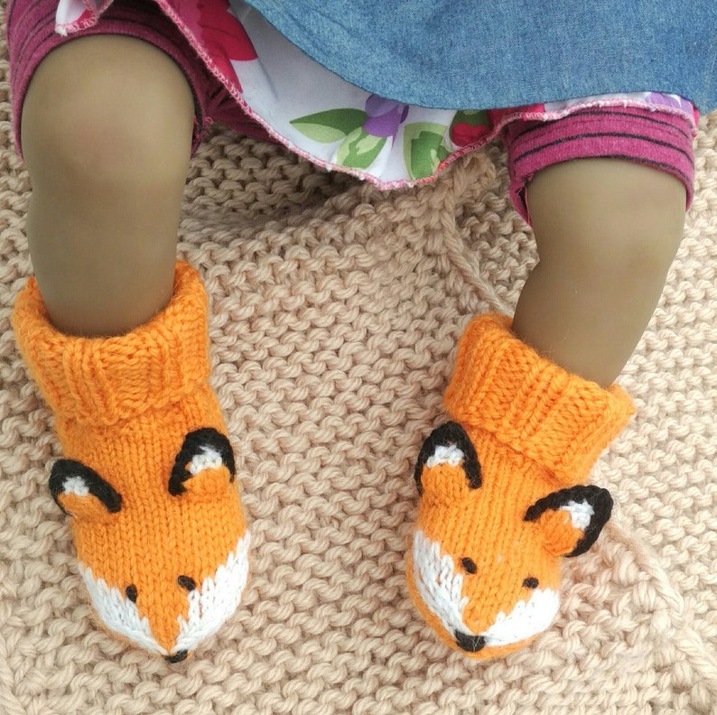 Fox Baby Shoes Baby Booties Animal Booties Hand Knitted | Etsy