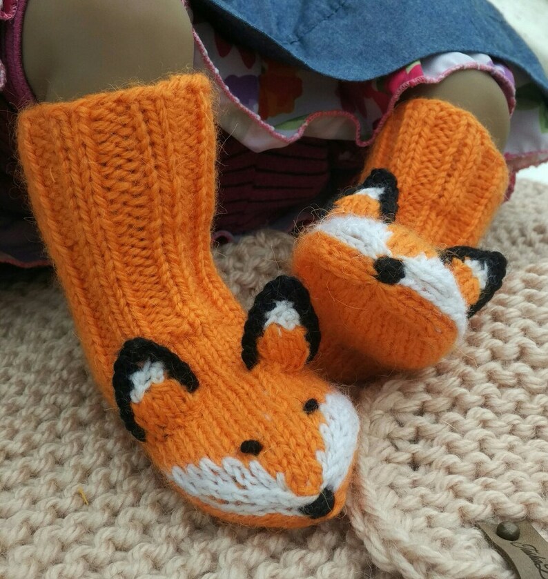 Animal Socks for Kid's Fox Socks Knit Warm Soft Baby Etsy
