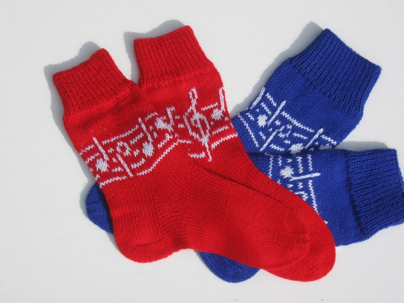 Christmas gift for a musician Knitted blue socks for mens Warm winter socks