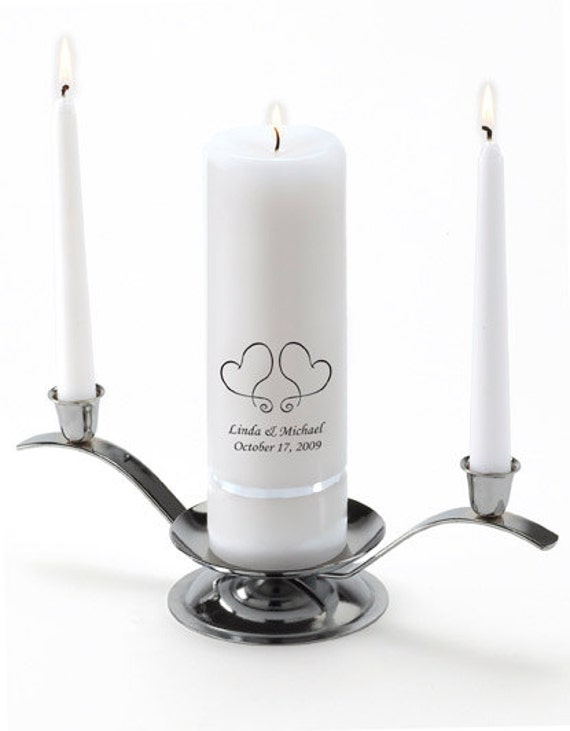Personalized Wedding Unity Candle Set Two Hearts GC330 S17 Etsy
