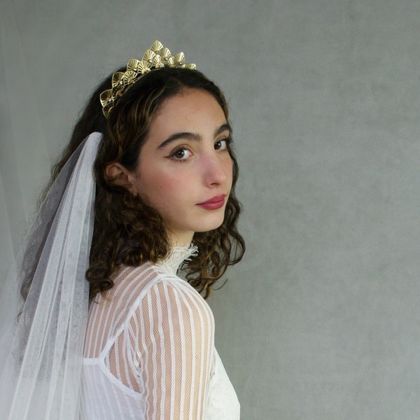 Art Deco Tiara  - Bridal Crown  in Silver or Gold - Beautiful Wedding headpiece - Vintage Bridal Crown