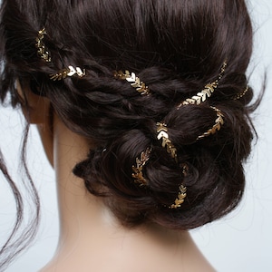 Boho Bridal headpiece Gold or Silver Wedding Hair Accessory Bridal Hair Chain Modern Wedding dress Bridesmaids Hair Accessories image 2