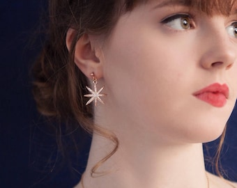 Star Earrings - Silver, Gold or Rose Gold- Bridal Jewellery - Wedding Accessories - Bridesmaids Earrings - Boho Wedding Earrings