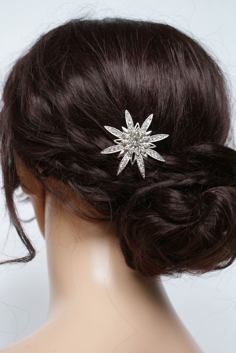 Star Bridal Headpiece Crystal Hair Comb Art Deco Wedding Hair Accessory Star Hair pin Bridesmaids Gift image 2