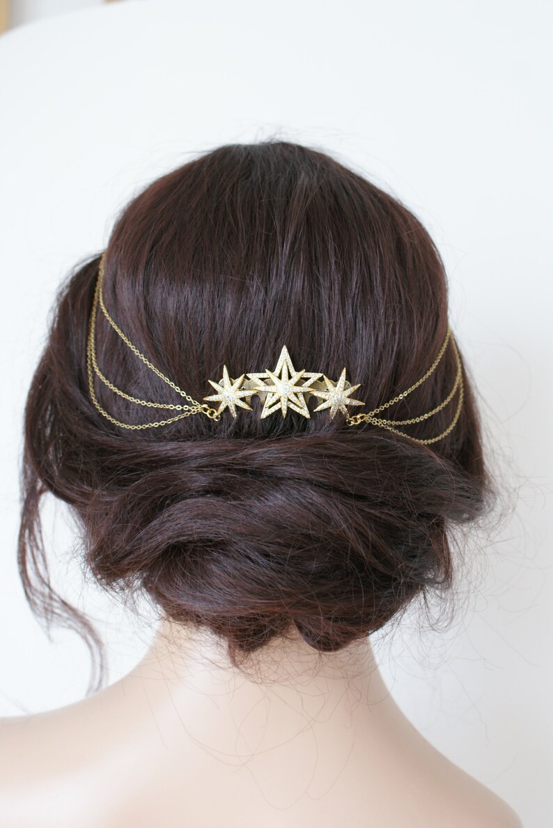 bridal hair chain headpiece