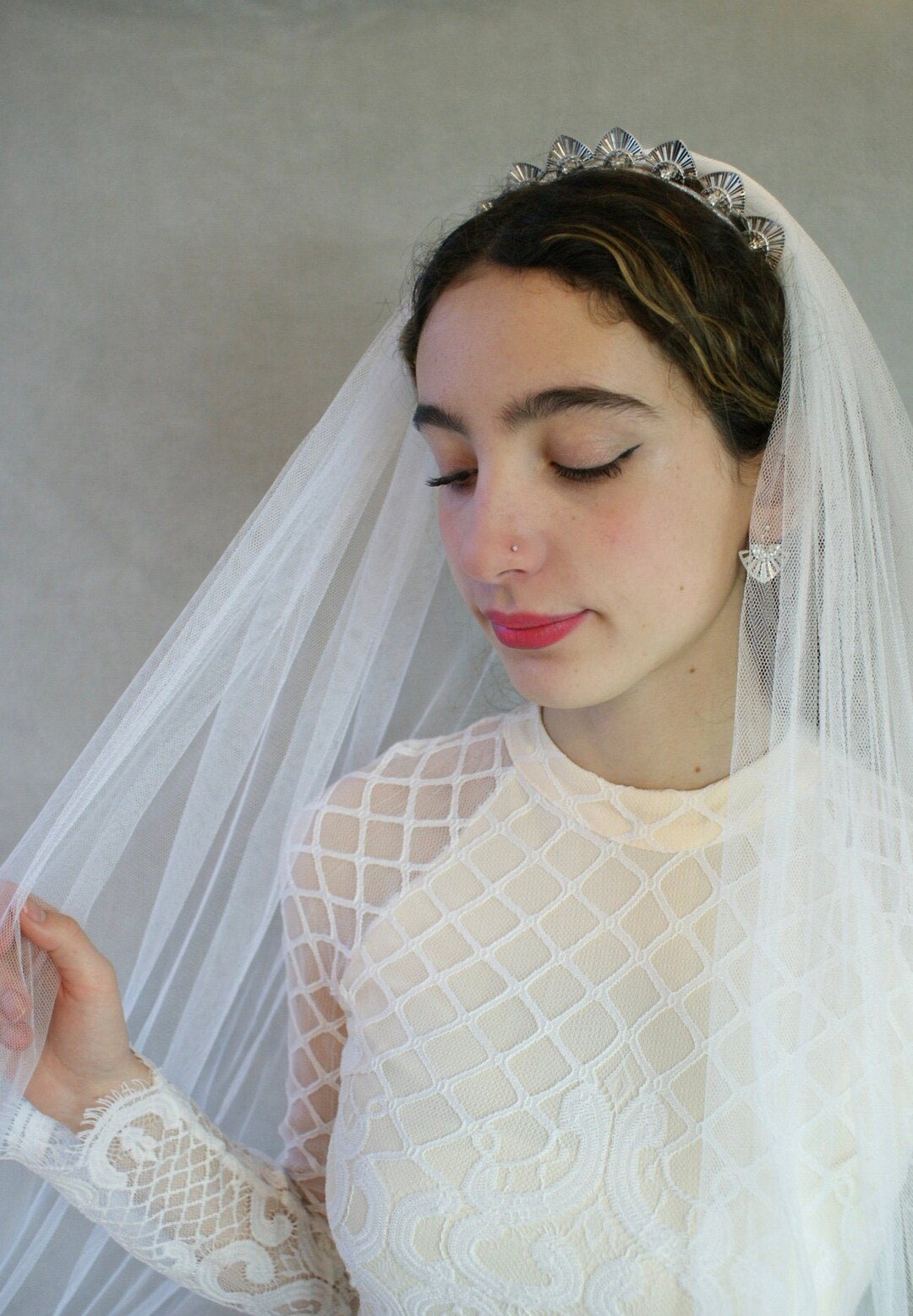 bridal halo headpiece