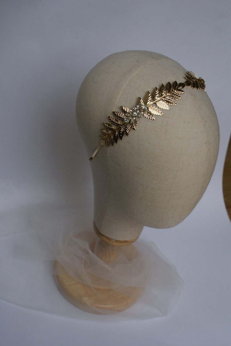 Elegant Gold or Silver Bridal Crown Gold or Silver leaf tiara Grecian Goddess wreath wedding accessory bridesmaids headpiece image 8