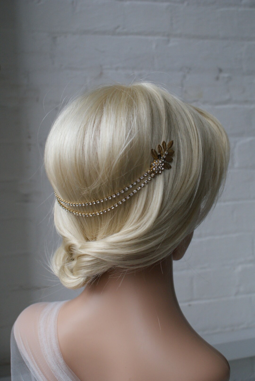 bridal headpiece back of head