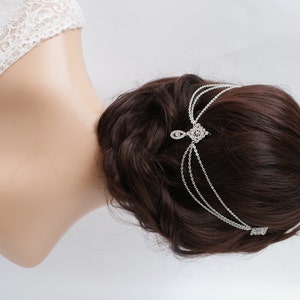 Bridal Hair Chain Headpiece with Drapes Vintage Wedding Headpiece with swags Hair Jewellery Bridal Headpiece image 3