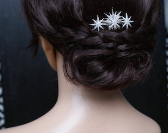 Star Bridal Hair Comb – Silver Celestial Wedding Headpiece