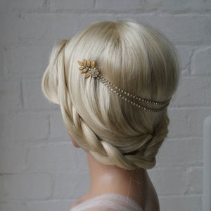 Hair chain - Bohemian Headpiece with  drapes - Hair Jewellery -  Wedding Headpiece - Back of the Head Bridal Accessory -UK