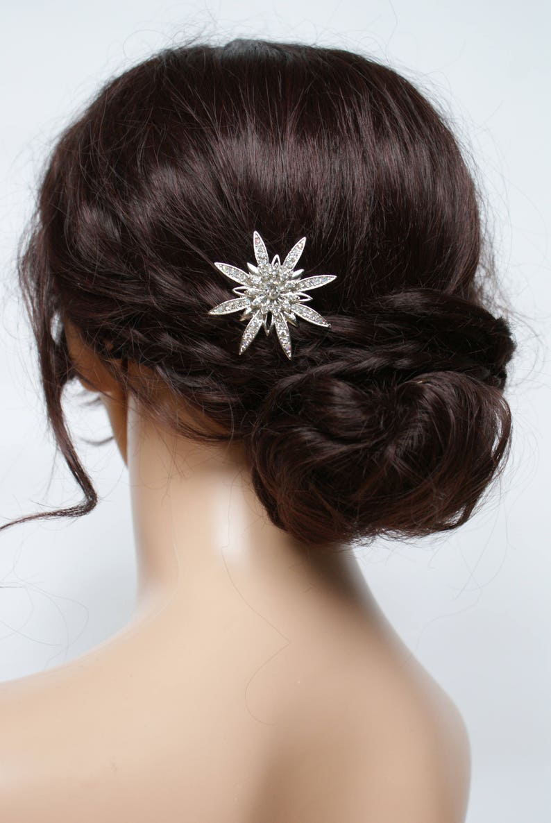 Star Bridal Headpiece Crystal Hair Comb Art Deco Wedding Hair Accessory Star Hair pin Bridesmaids Gift image 7