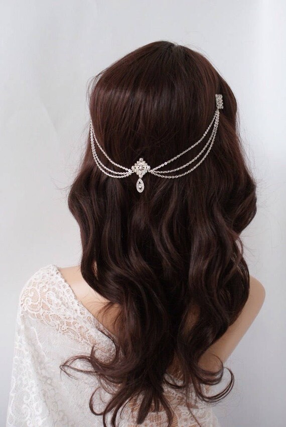 Wedding Headpiece With Crystals Bohemian Wedding Headpiece Etsy