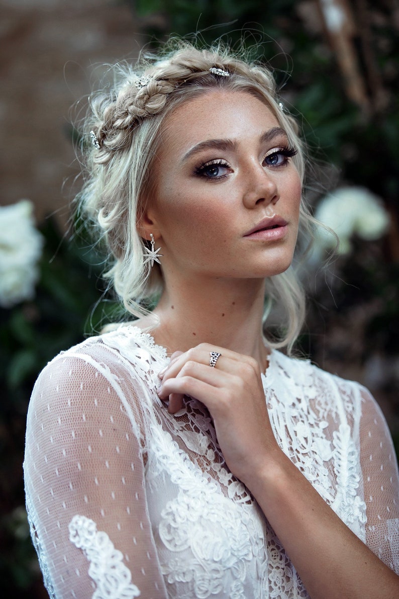 Crystal Star Hair Pins Wedding Hair Accessory silver Bridal Etsy