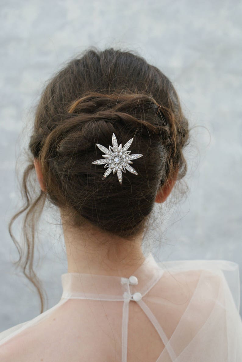 Star Bridal Headpiece Crystal Hair Comb Art Deco Wedding Hair Accessory Star Hair pin Bridesmaids Gift image 5