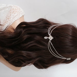 Bridal Hair Chain Headpiece with Drapes Vintage Wedding Headpiece with swags Hair Jewellery Bridal Headpiece image 4