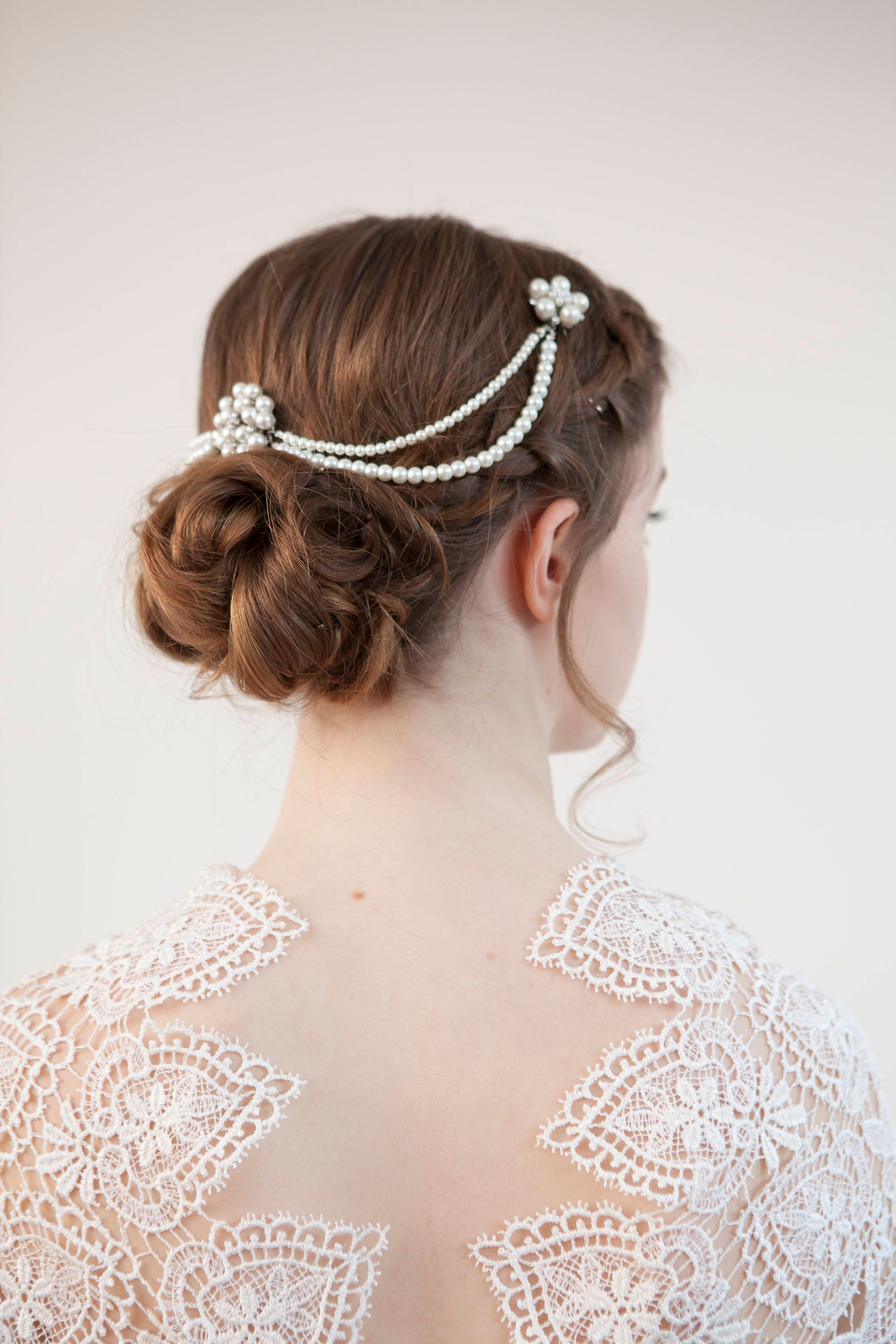 Wedding Headpiece Draped Hair Chain With Pearls 1920s Etsy
