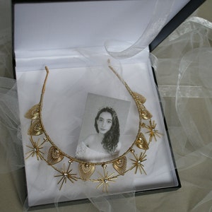 Gold Star Crown with Pearls or Crystals Gold Wedding Tiara Bridal Hair Accessory Bridal Hair Accessory Modern Bridal Crown Headpiece image 10