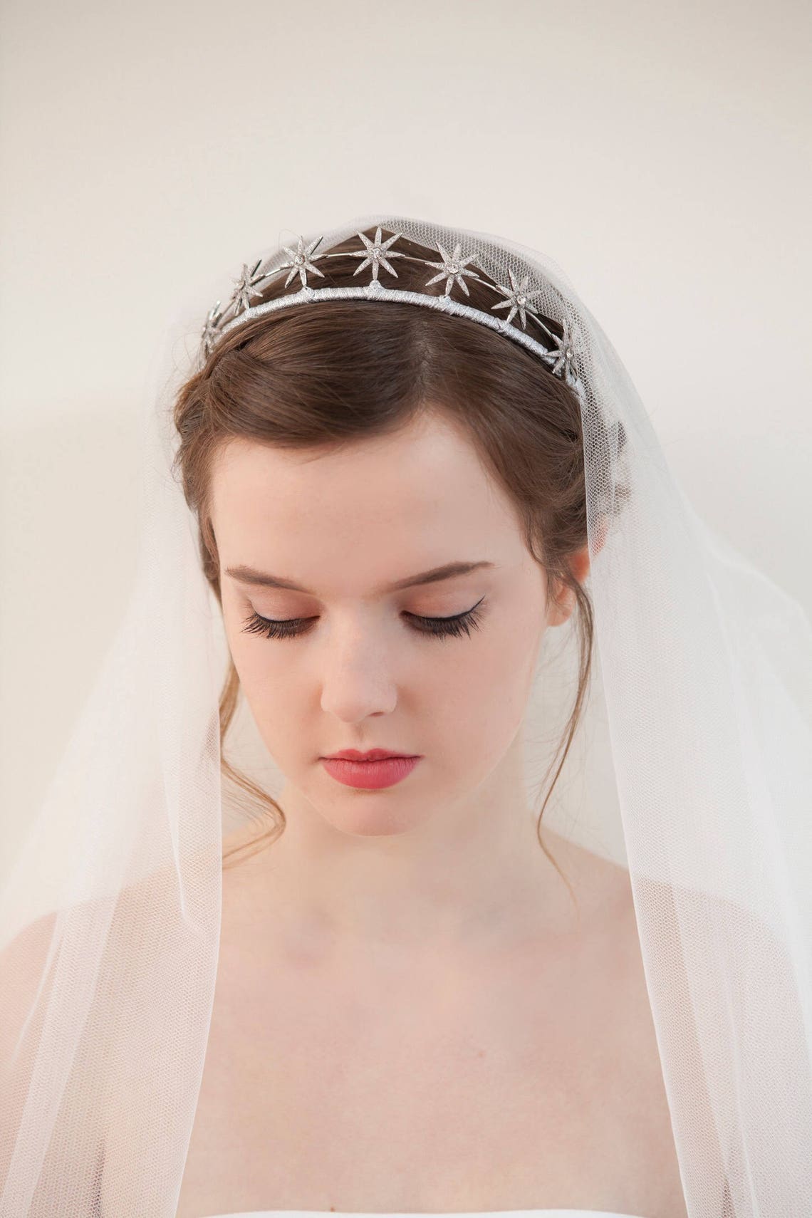 Celestial Star Tiara Silver or Gold Wedding Headpiece image 4