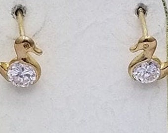 14k Gold Duckling Earrings