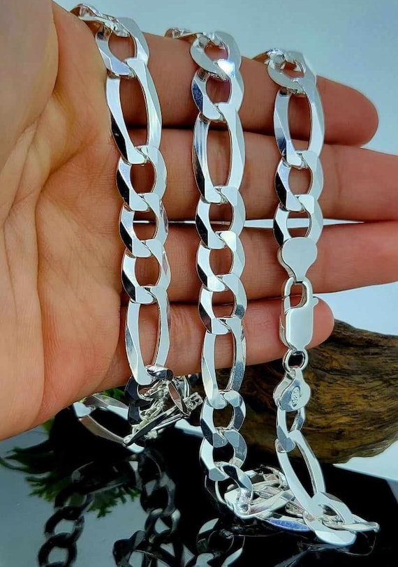 925 Fine Silver Figaro Style Chain - Etsy